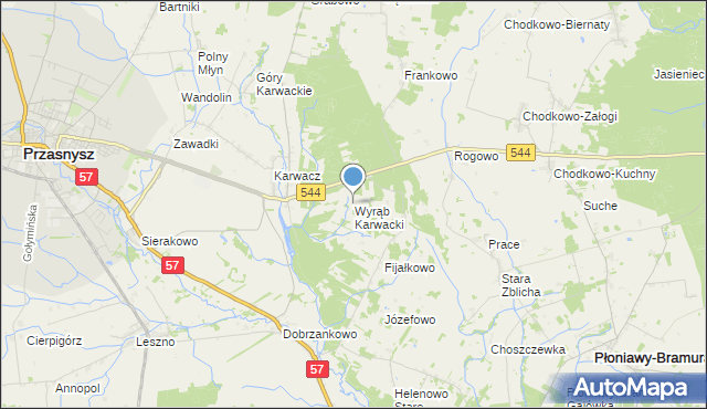 mapa Wyrąb Karwacki, Wyrąb Karwacki na mapie Targeo